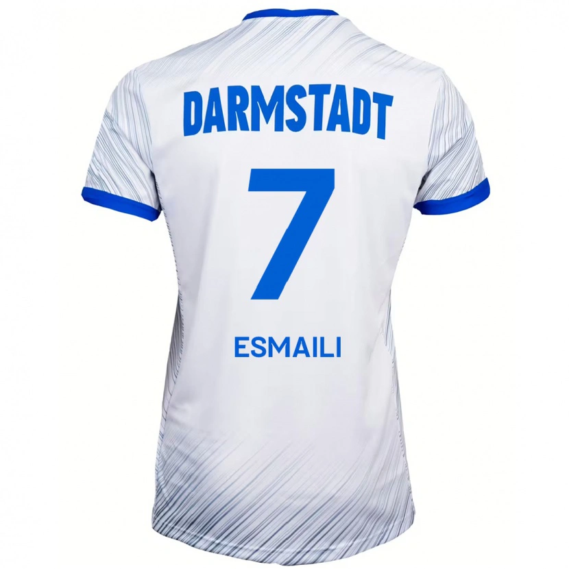Danxen Donna Maglia Ali Esmaili #7 Bianco Blu Kit Gara Away 2024/25 Maglietta