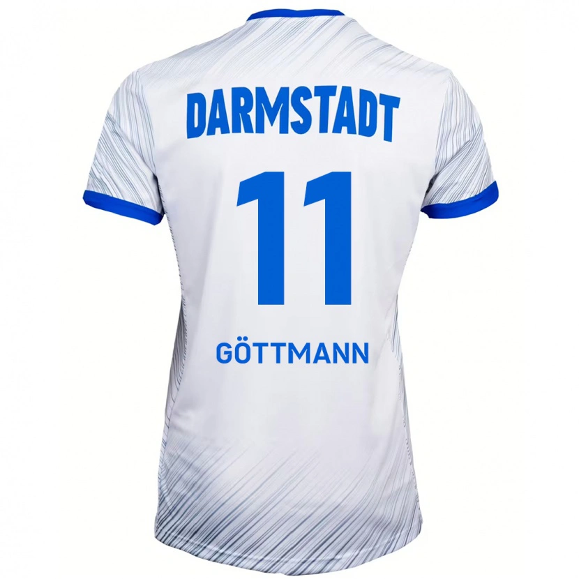 Danxen Donna Maglia Levin Göttmann #11 Bianco Blu Kit Gara Away 2024/25 Maglietta