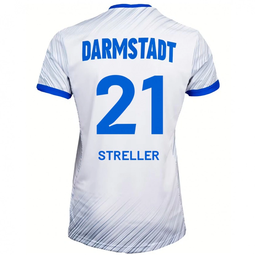 Danxen Donna Maglia Till Streller #21 Bianco Blu Kit Gara Away 2024/25 Maglietta