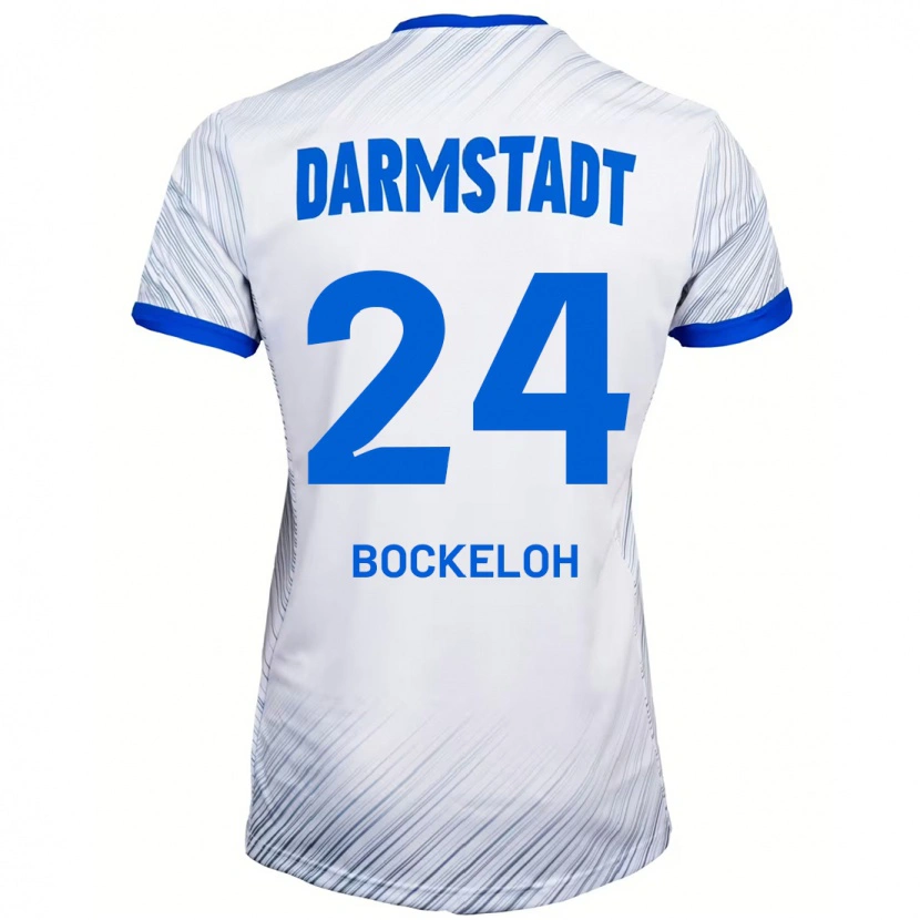 Danxen Donna Maglia Leonhard Bockeloh #24 Bianco Blu Kit Gara Away 2024/25 Maglietta