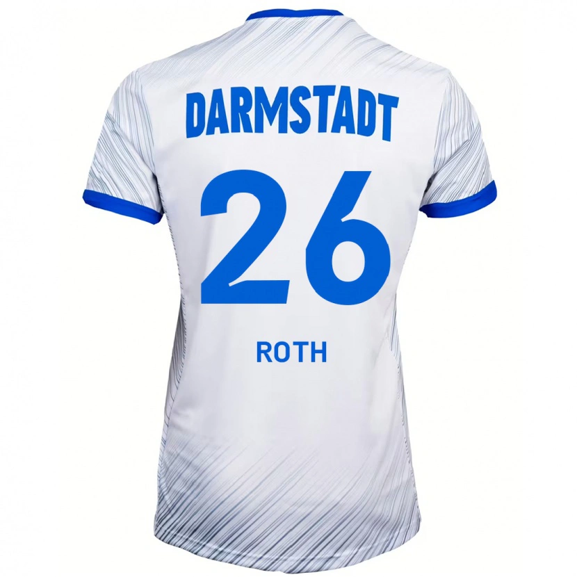 Danxen Donna Maglia Maximilian Roth #26 Bianco Blu Kit Gara Away 2024/25 Maglietta