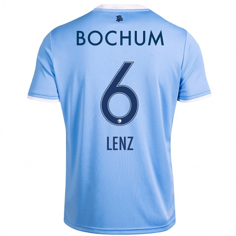 Danxen Donna Maglia Cajetan Lenz #6 Azzurro Cielo Kit Gara Away 2024/25 Maglietta