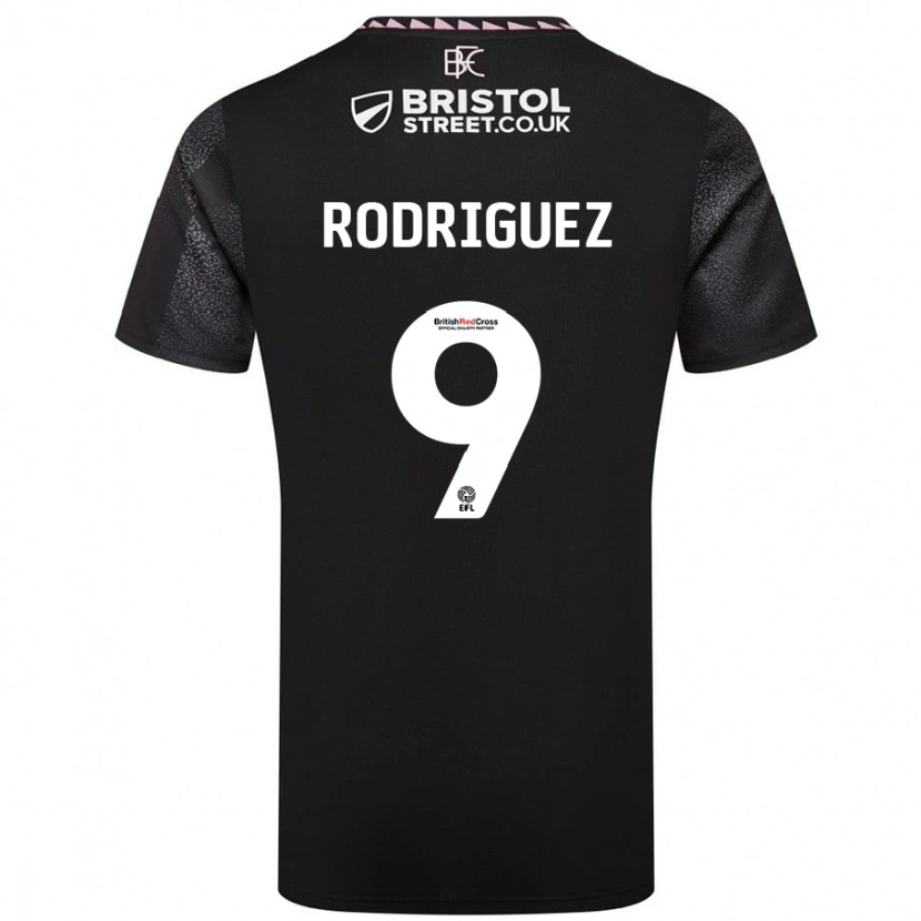 Danxen Donna Maglia Jay Rodríguez #9 Nero Kit Gara Away 2024/25 Maglietta