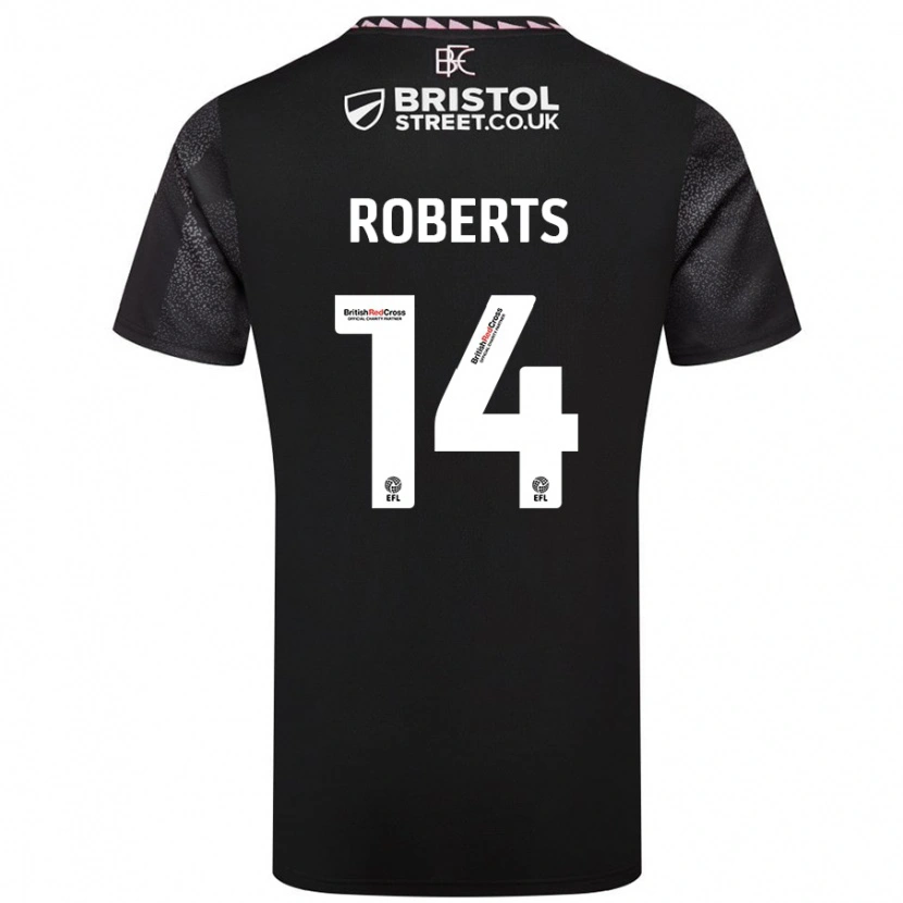Danxen Donna Maglia Connor Roberts #14 Nero Kit Gara Away 2024/25 Maglietta