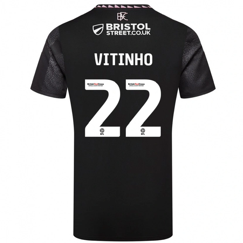 Danxen Donna Maglia Vitinho #22 Nero Kit Gara Away 2024/25 Maglietta