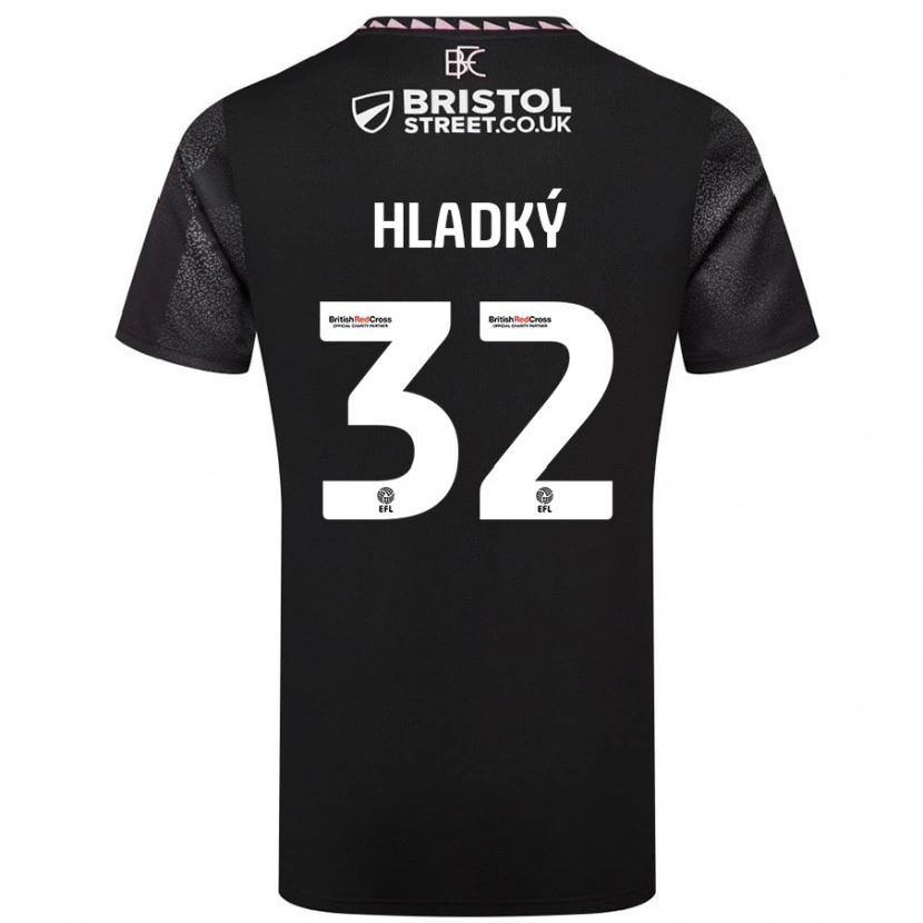 Danxen Donna Maglia Vaclav Hladky #32 Nero Kit Gara Away 2024/25 Maglietta