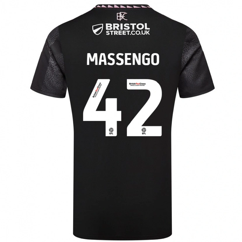 Danxen Donna Maglia Han-Noah Massengo #42 Nero Kit Gara Away 2024/25 Maglietta