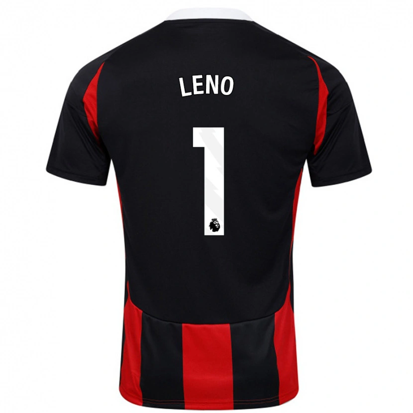 Danxen Donna Maglia Bernd Leno #1 Nero Rosso Kit Gara Away 2024/25 Maglietta