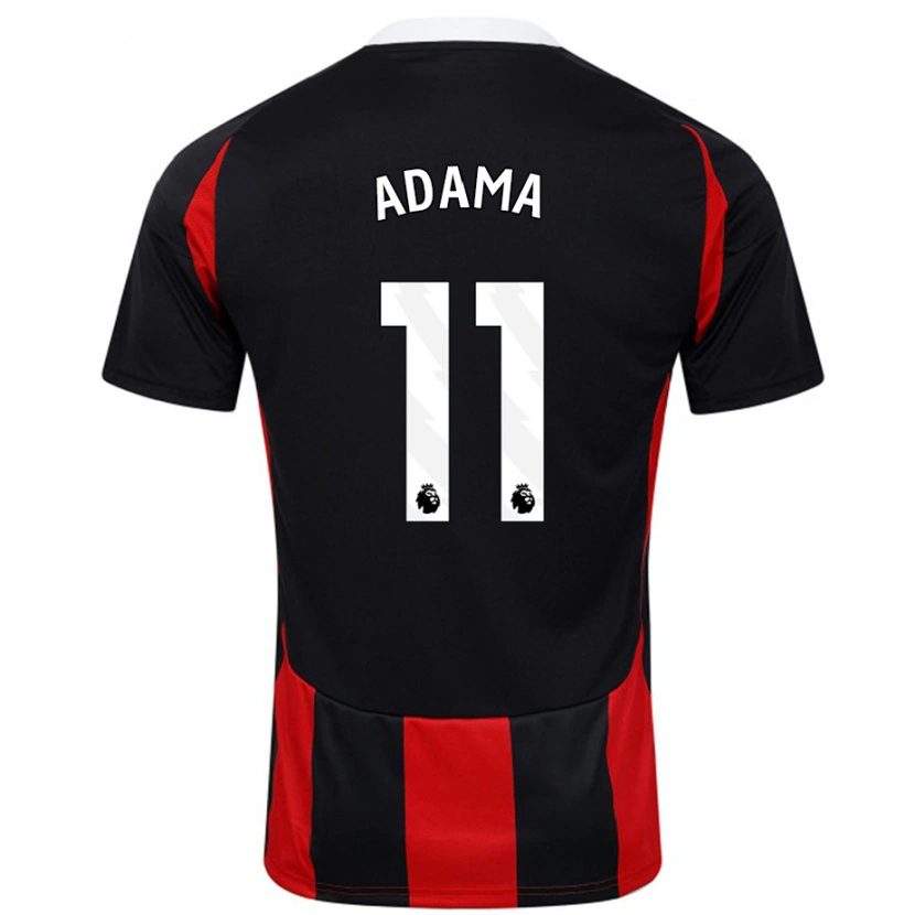 Danxen Donna Maglia Adama Traoré #11 Nero Rosso Kit Gara Away 2024/25 Maglietta