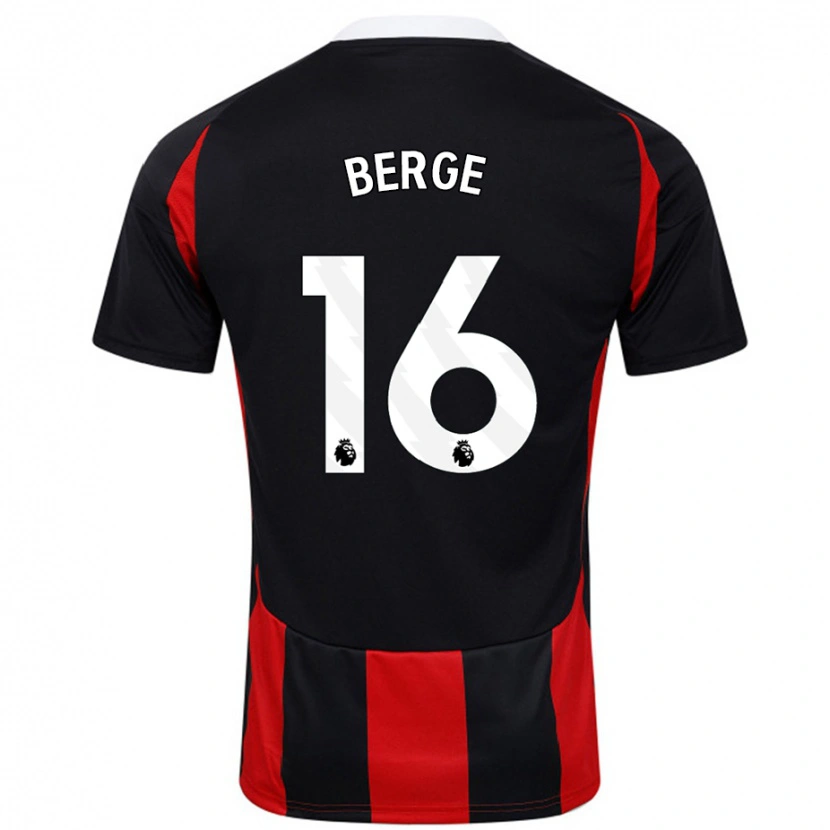 Danxen Donna Maglia Sander Berge #16 Nero Rosso Kit Gara Away 2024/25 Maglietta