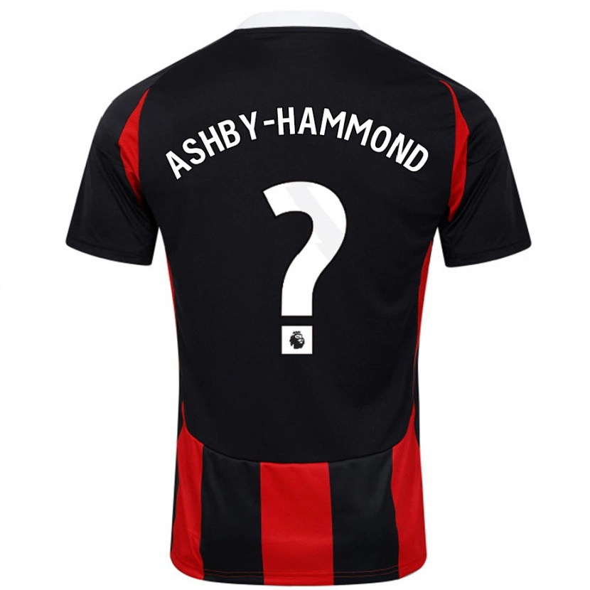 Danxen Donna Maglia Luca Ashby-Hammond #0 Nero Rosso Kit Gara Away 2024/25 Maglietta