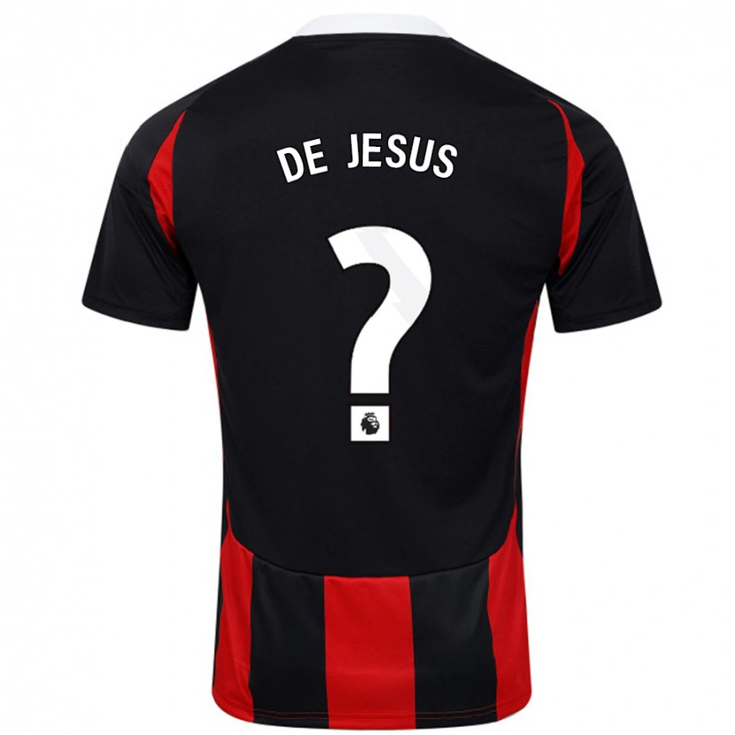 Danxen Donna Maglia Brad De Jesus #0 Nero Rosso Kit Gara Away 2024/25 Maglietta