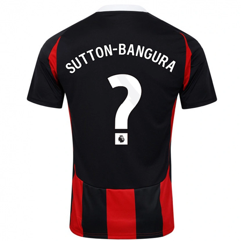 Danxen Donna Maglia William Sutton-Bangura #0 Nero Rosso Kit Gara Away 2024/25 Maglietta
