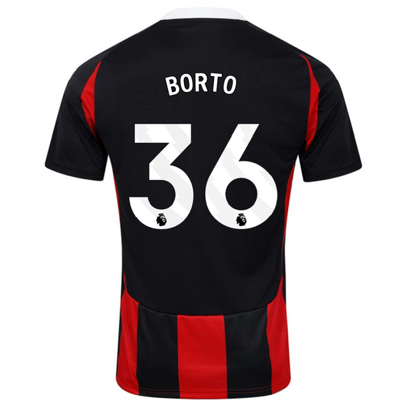 Danxen Donna Maglia Alex Borto #36 Nero Rosso Kit Gara Away 2024/25 Maglietta