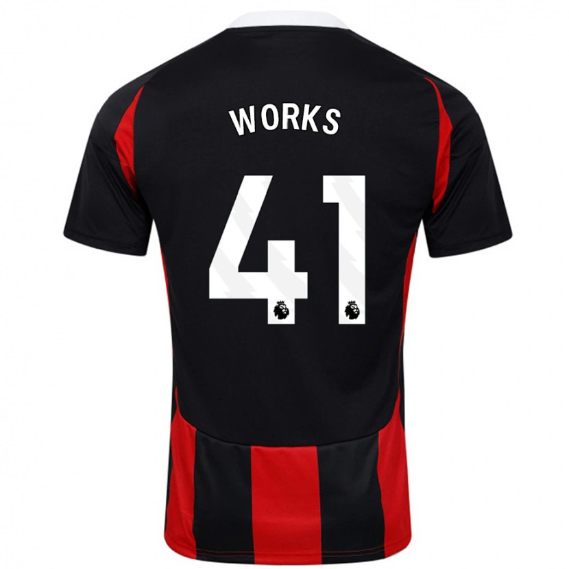 Danxen Donna Maglia Terrell Works #41 Nero Rosso Kit Gara Away 2024/25 Maglietta