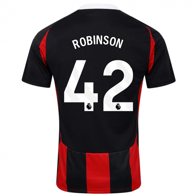 Danxen Donna Maglia Charlie Robinson #42 Nero Rosso Kit Gara Away 2024/25 Maglietta