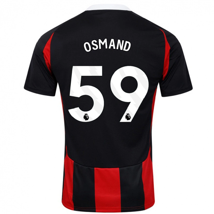 Danxen Donna Maglia Callum Osmand #59 Nero Rosso Kit Gara Away 2024/25 Maglietta