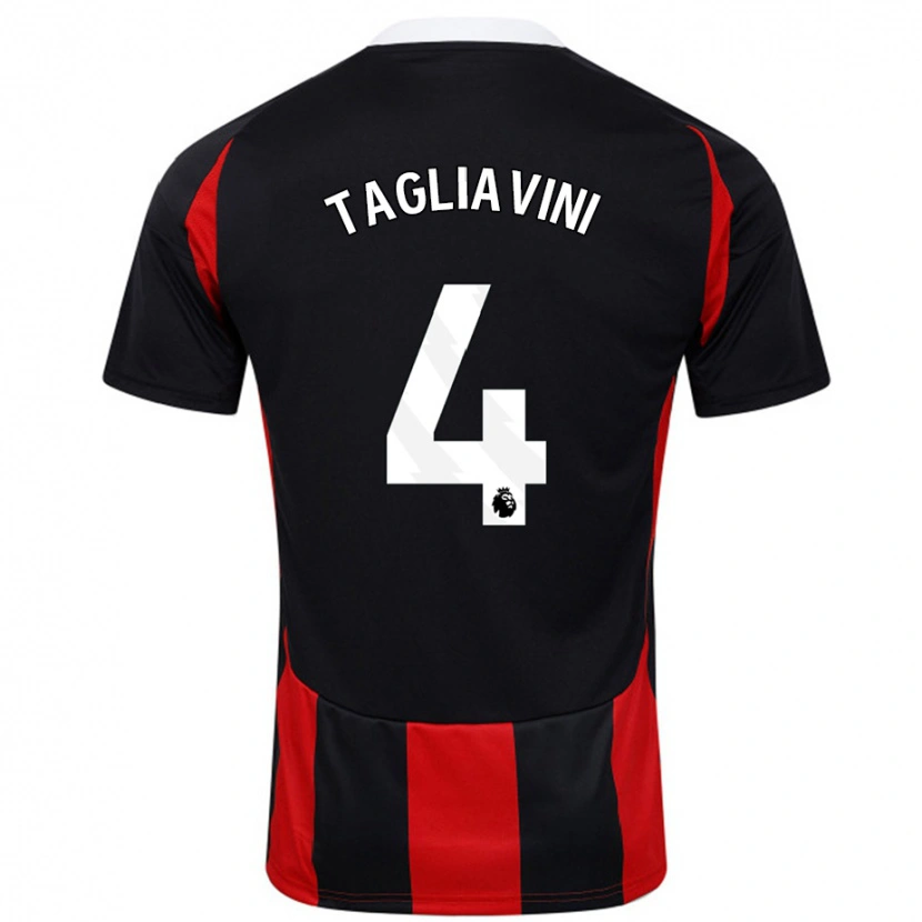 Danxen Donna Maglia Ella Tagliavini #4 Nero Rosso Kit Gara Away 2024/25 Maglietta