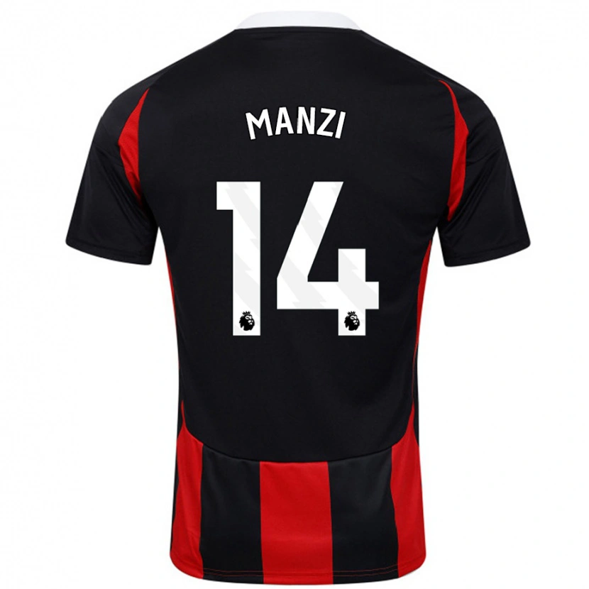 Danxen Donna Maglia Sophie Manzi #14 Nero Rosso Kit Gara Away 2024/25 Maglietta