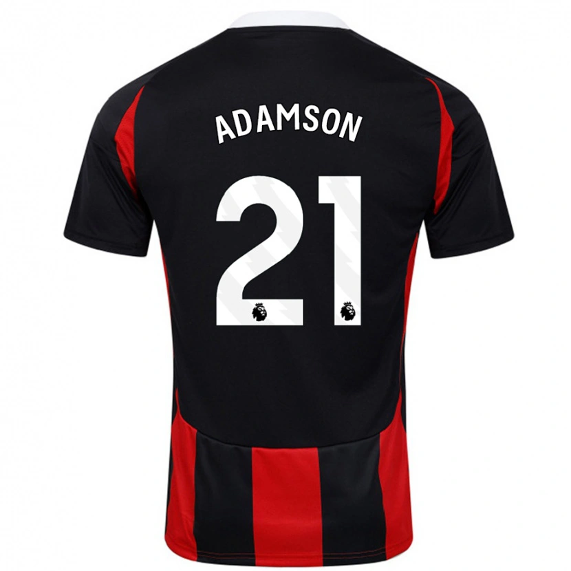 Danxen Donna Maglia Sasha Adamson #21 Nero Rosso Kit Gara Away 2024/25 Maglietta