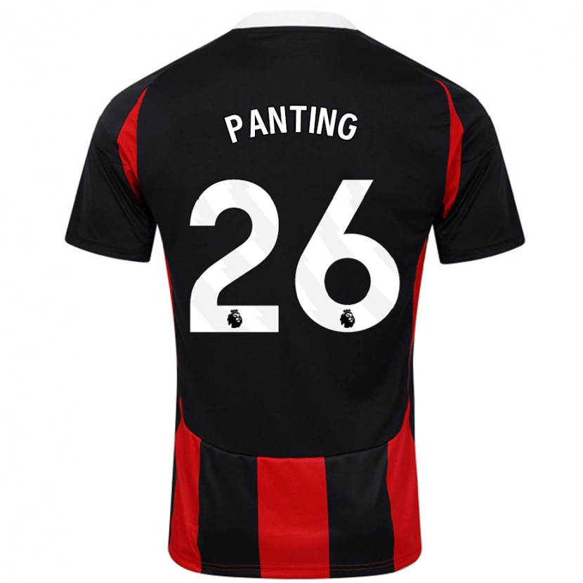 Danxen Donna Maglia Rachel Panting #26 Nero Rosso Kit Gara Away 2024/25 Maglietta