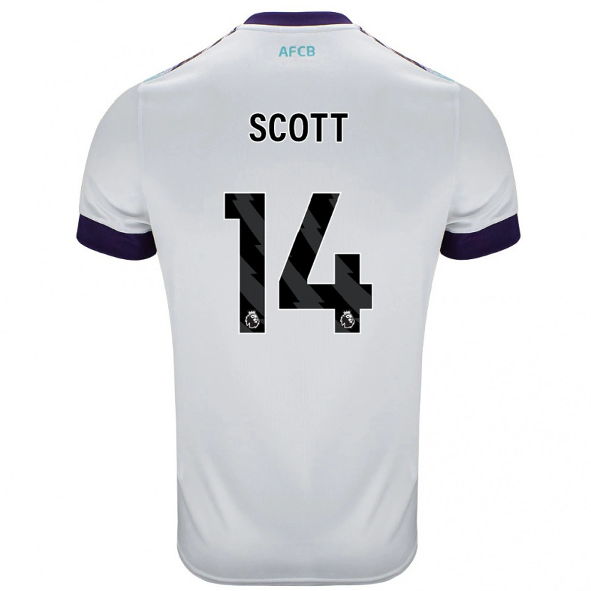 Danxen Donna Maglia Alex Scott #14 Bianco Verde Viola Kit Gara Away 2024/25 Maglietta