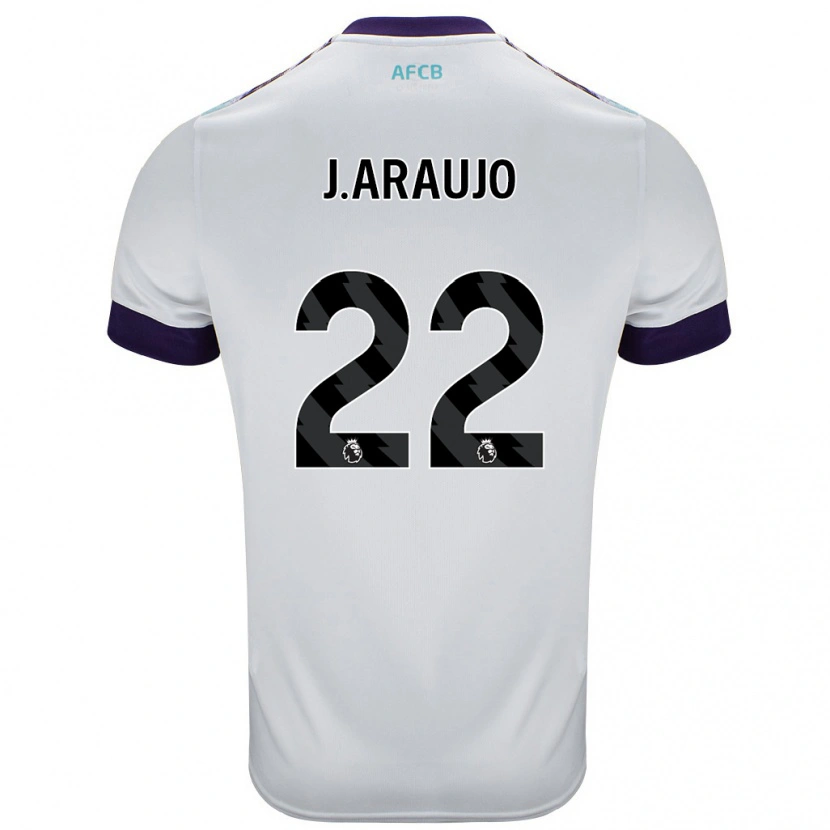 Danxen Donna Maglia Julián Araujo #28 Bianco Verde Viola Kit Gara Away 2024/25 Maglietta