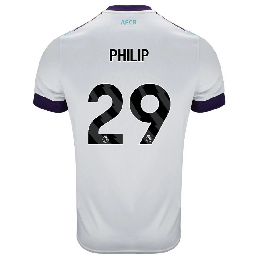 Danxen Donna Maglia Philip Billing #29 Bianco Verde Viola Kit Gara Away 2024/25 Maglietta