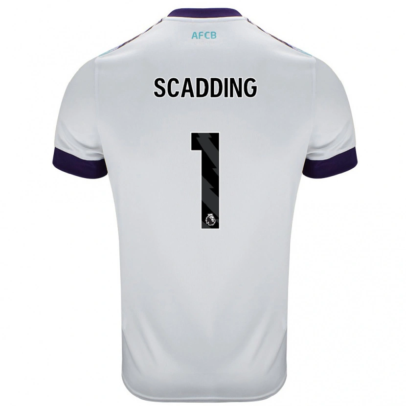 Danxen Donna Maglia Katie Scadding #1 Bianco Verde Viola Kit Gara Away 2024/25 Maglietta
