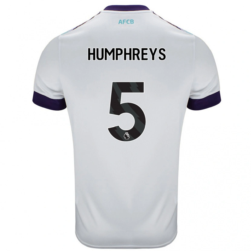 Danxen Donna Maglia Holly Humphreys #5 Bianco Verde Viola Kit Gara Away 2024/25 Maglietta