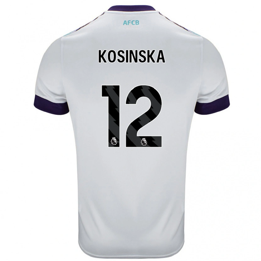 Danxen Donna Maglia Daniela Kosinska #12 Bianco Verde Viola Kit Gara Away 2024/25 Maglietta