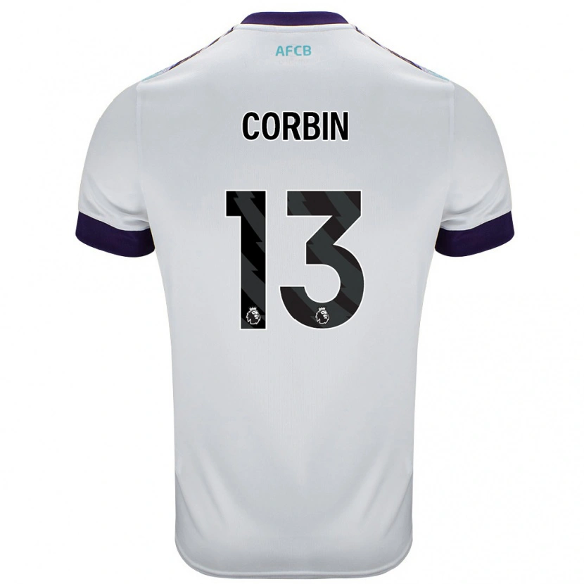Danxen Donna Maglia Helen Corbin #13 Bianco Verde Viola Kit Gara Away 2024/25 Maglietta