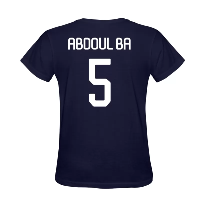 Uomo Abdoul Ba #5 Blu Scuro Calcio Design T-shirt Camicia