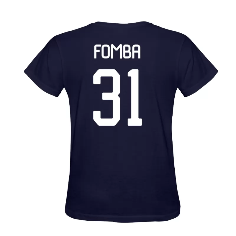 Uomo Lamine Fomba #31 Blu Scuro Calcio Design T-shirt Camicia