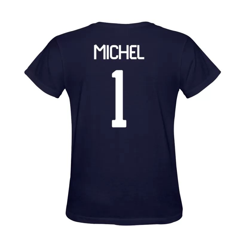 Uomo Mathieu Michel #1 Blu Scuro Calcio Design T-shirt Camicia