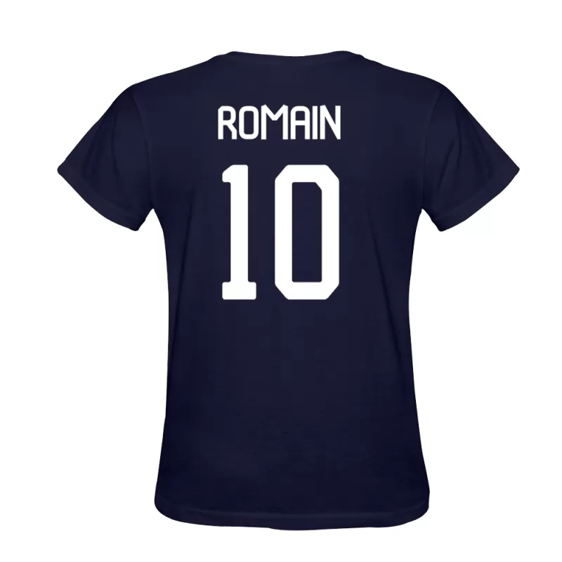 Uomo Romain Philippoteaux #10 Blu Scuro Calcio Design T-shirt Camicia