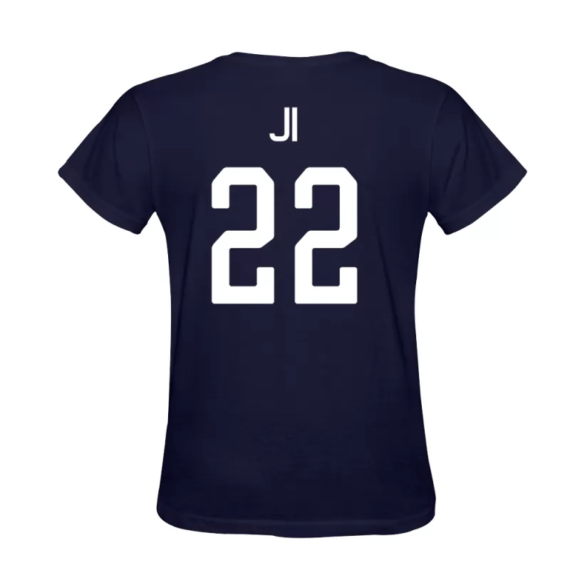 Uomo Ji Xiaoxuan #22 Blu Scuro Calcio Design T-shirt Camicia