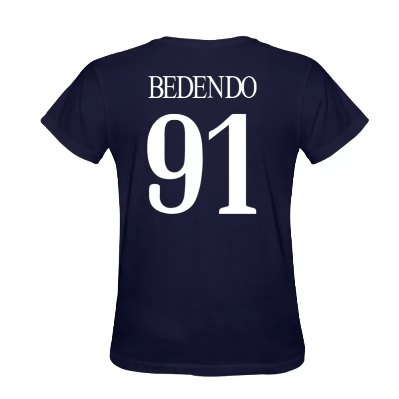 Uomo Angelo Bedendo #91 Blu Scuro Calcio Design T-shirt Camicia