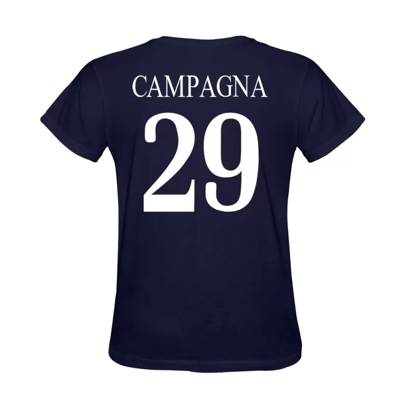 Uomo Francesco Campagna #29 Blu Scuro Calcio Design T-shirt Camicia