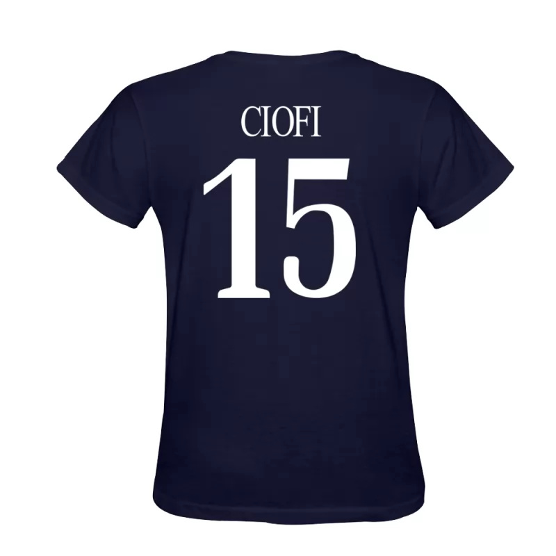 Uomo Andrea Ciofi #15 Blu Scuro Calcio Design T-shirt Camicia