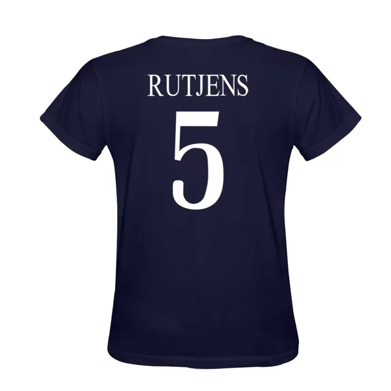 Uomo Christian Rutjens #5 Blu Scuro Calcio Design T-shirt Camicia