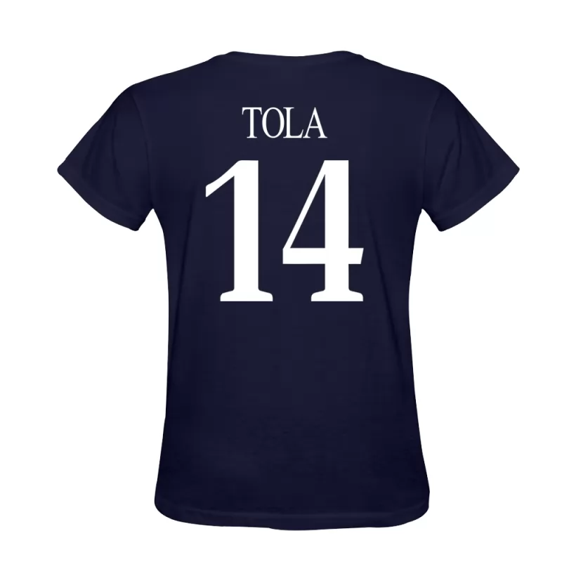 Uomo Brenton Tola #14 Blu Scuro Calcio Design T-shirt Camicia