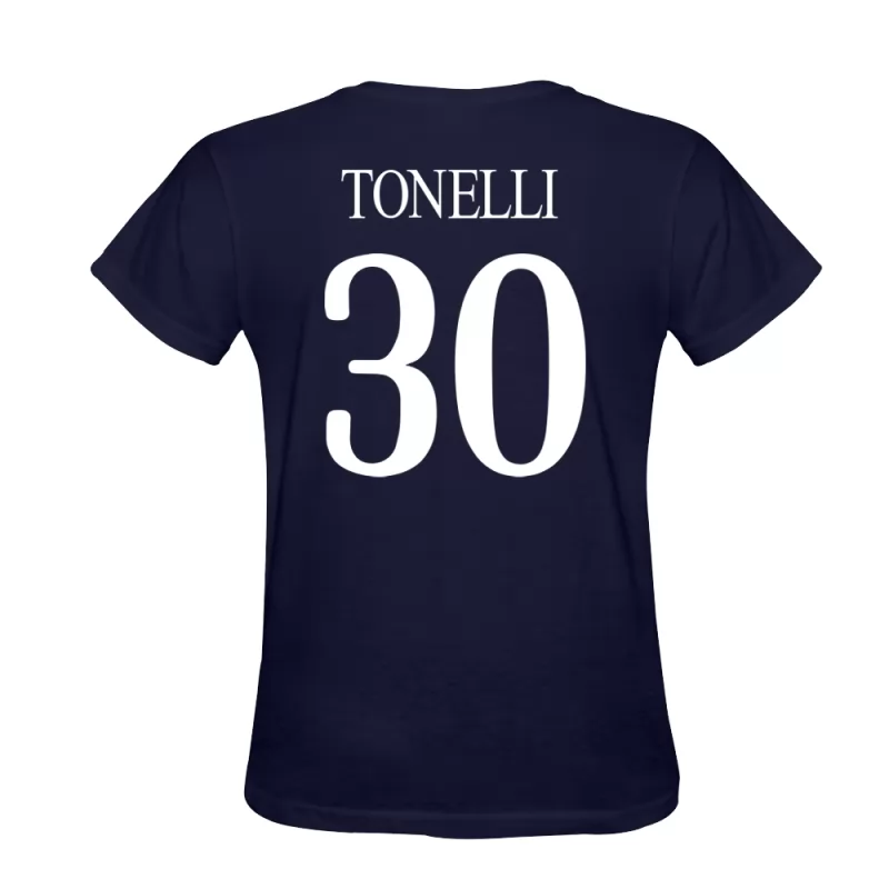 Uomo Simone Tonelli #30 Blu Scuro Calcio Design T-shirt Camicia
