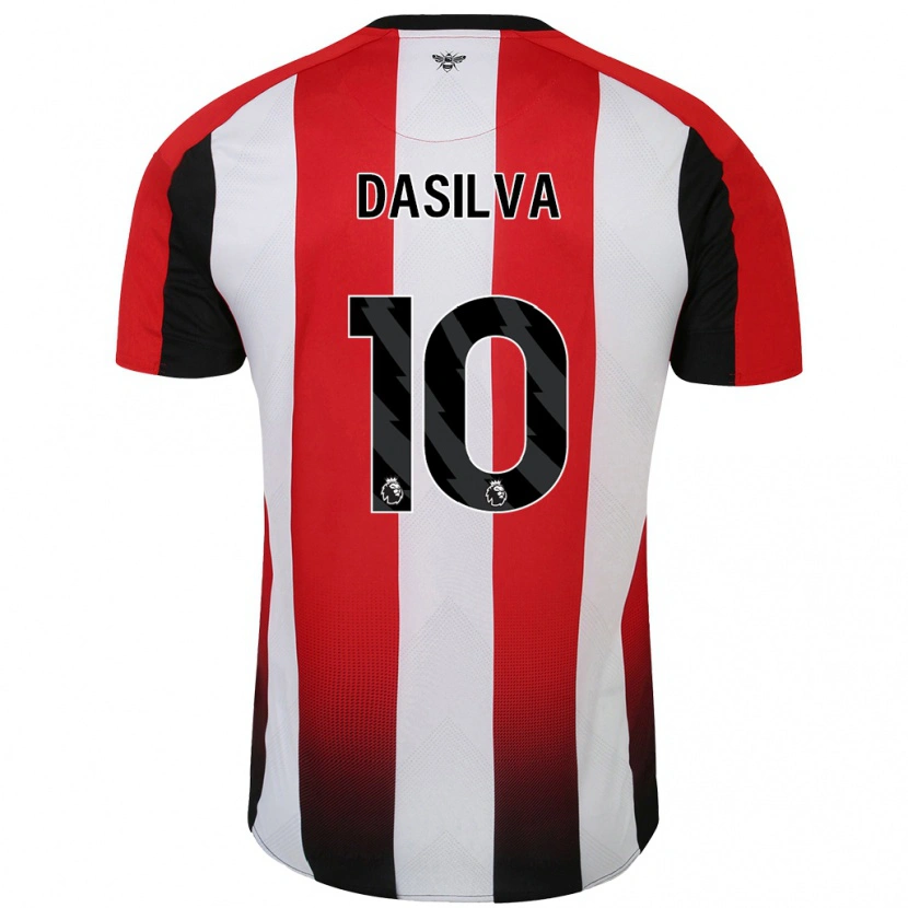 Danxen Bambino Maglia Josh Dasilva #10 Rosso Bianco Kit Gara Home 2024/25 Maglietta