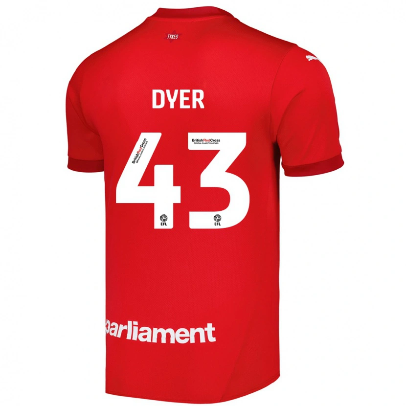 Danxen Bambino Maglia Josiah Dyer #43 Rosso Kit Gara Home 2024/25 Maglietta