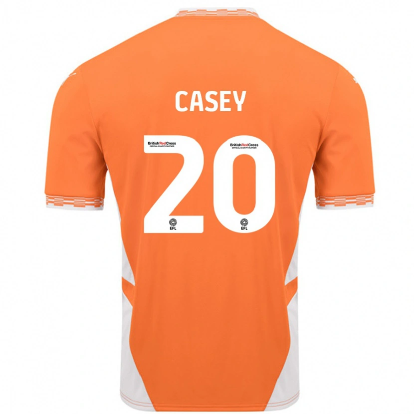 Danxen Bambino Maglia Oliver Casey #20 Arancione Bianco Kit Gara Home 2024/25 Maglietta