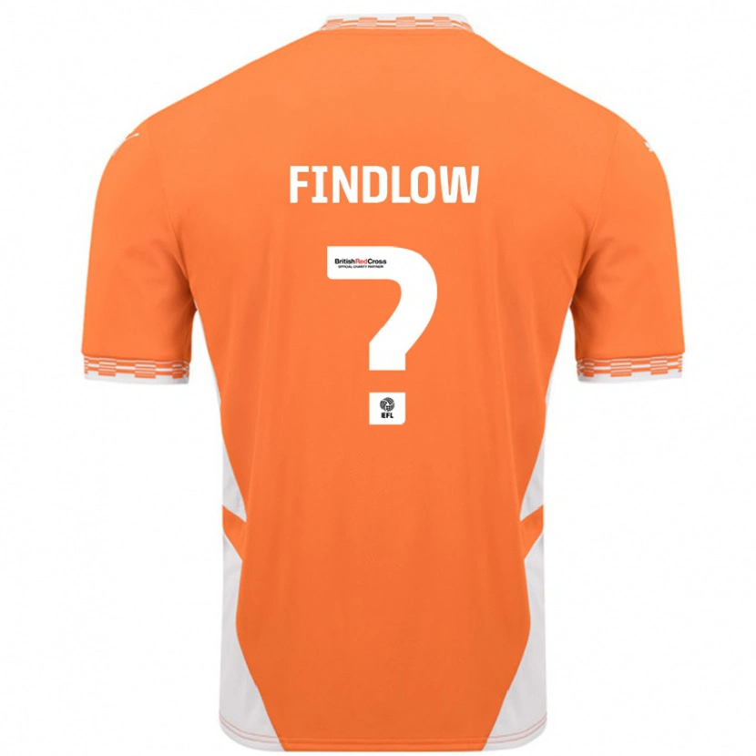 Danxen Bambino Maglia Luke Findlow #0 Arancione Bianco Kit Gara Home 2024/25 Maglietta