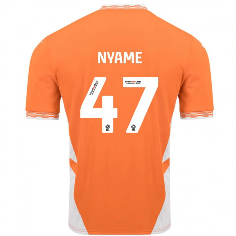 Danxen Bambino Maglia Josh Nyame #47 Arancione Bianco Kit Gara Home 2024/25 Maglietta