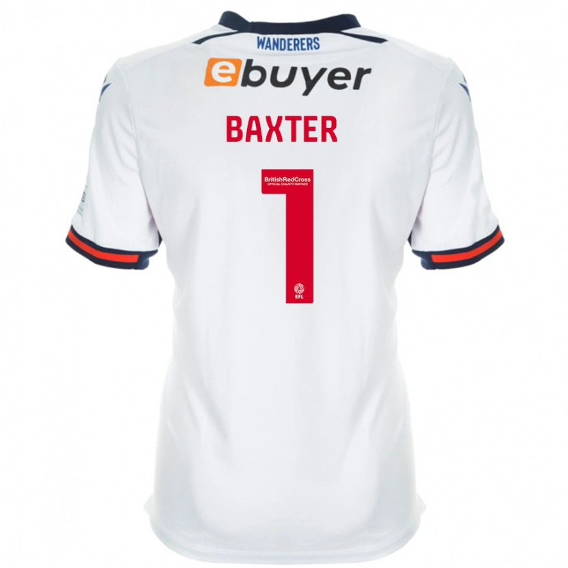 Danxen Bambino Maglia Nathan Baxter #1 Bianco Kit Gara Home 2024/25 Maglietta