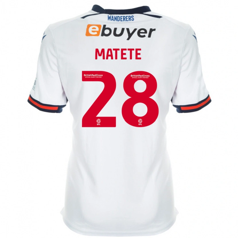 Danxen Bambino Maglia Jay Matete #28 Bianco Kit Gara Home 2024/25 Maglietta